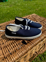 Load image into Gallery viewer, Angelitos Canvas Lace Up Shoes - Navy
