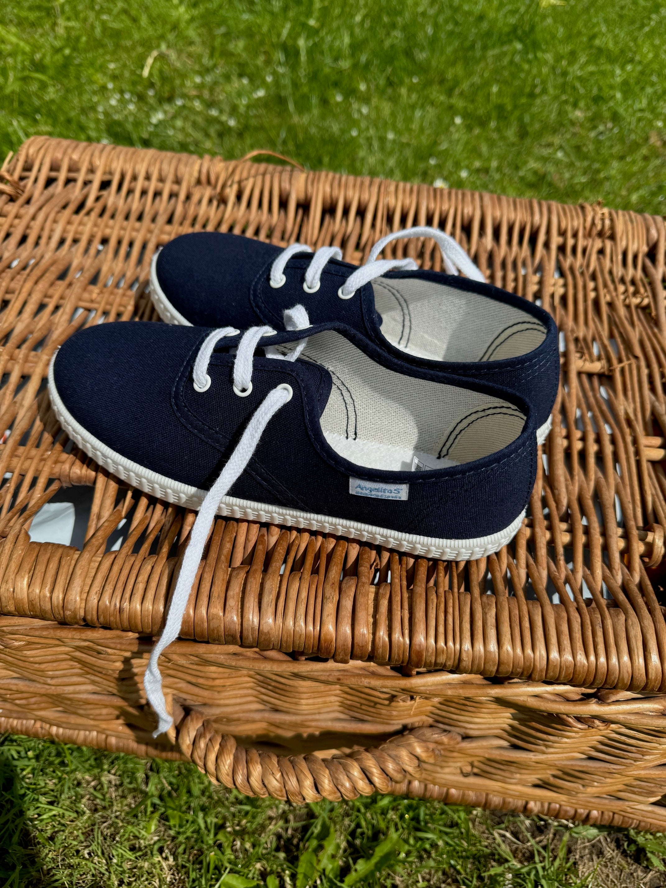 Angelitos Canvas Lace Up Shoes - Navy